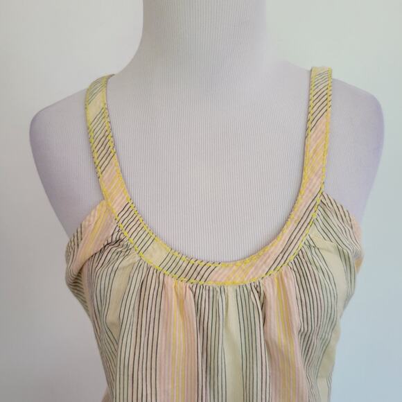 Anthropologie Odille Refracted Tank Tie Back Summer Neutrals Plus Women 14 - Picture 4 of 13